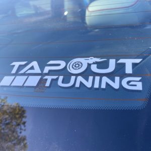 White Die cut Tapout sticker