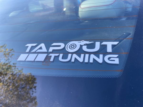 White Die cut Tapout sticker